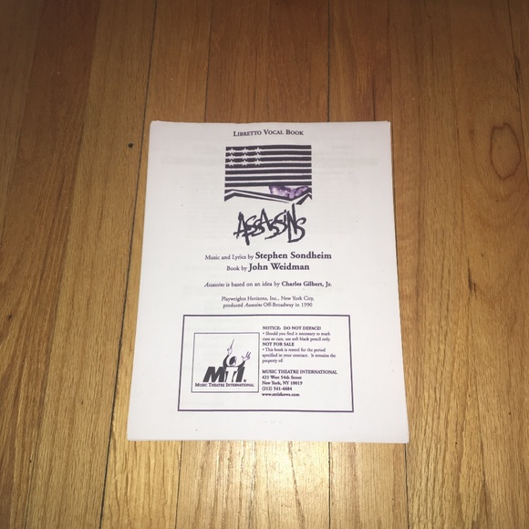 Assassins the Musical Script - Picture 1 of 4